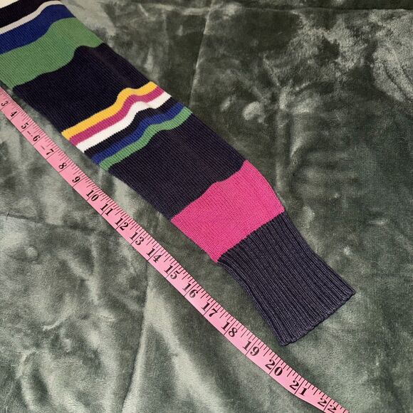 Vtg Y2K Aeropostale Sweater Womens Large Multicolor Striped Henley Neck Hooded - Picture 7 of 8